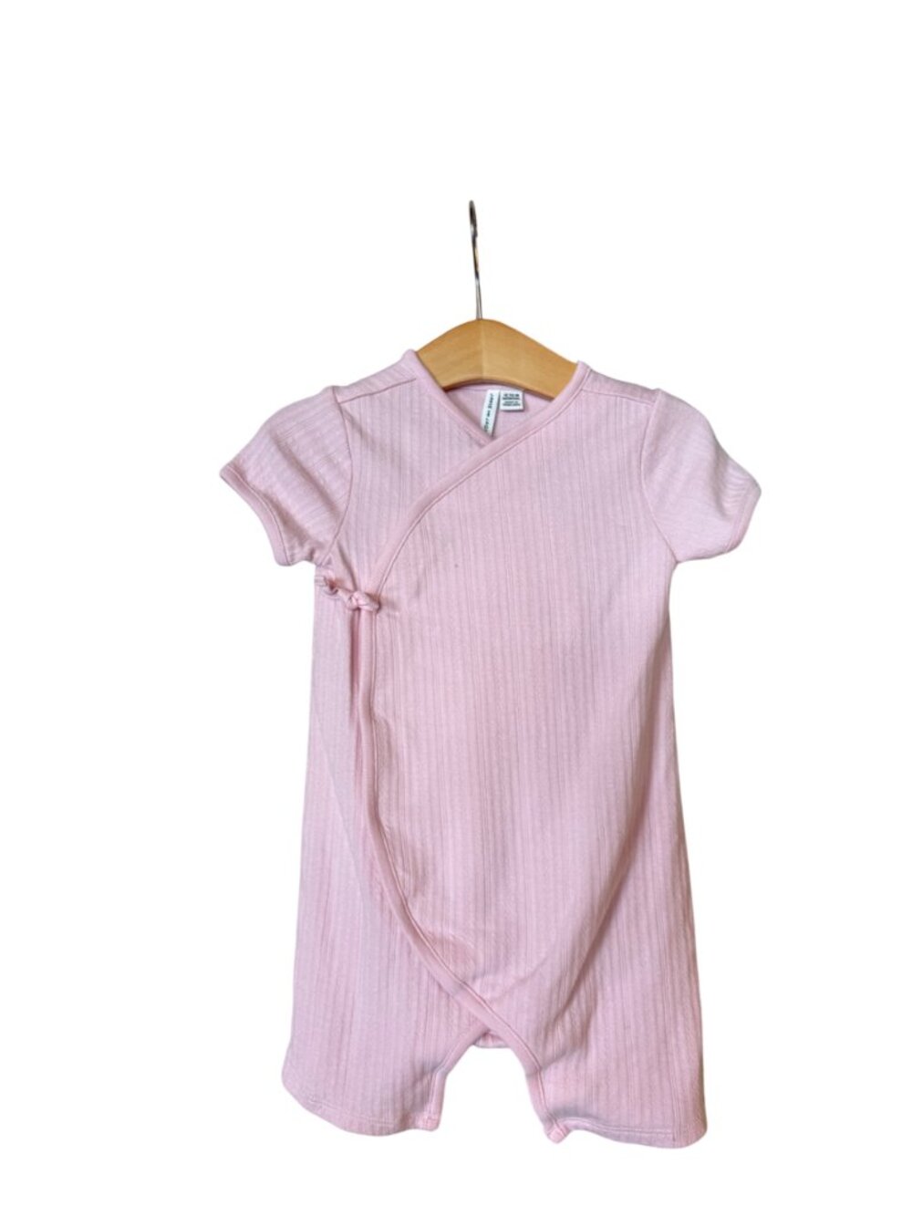 Janie & Jack Ribbed Short Sleeve Wrap Romper Size 12-18M